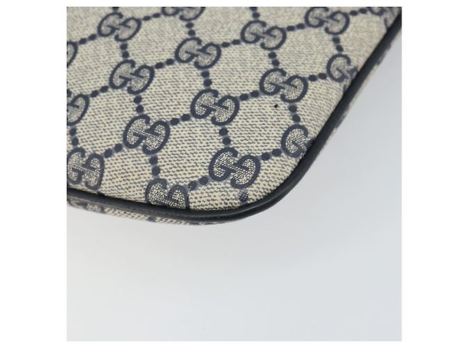 Borsa a Spalla Gucci GG Supreme Sherry Line PVC Blu Navy Oro 904 02 047 Auth BA9137 D'oro - vista 10