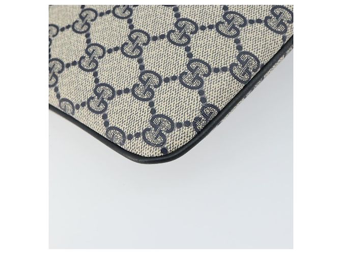 Borsa a Spalla Gucci GG Supreme Sherry Line PVC Blu Navy Oro 904 02 047 Auth BA9137 D'oro - vista 11