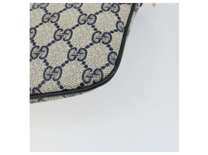 Borsa a Spalla Gucci GG Supreme Sherry Line PVC Blu Navy Oro 904 02 047 Auth BA9137 D'oro - vista 12