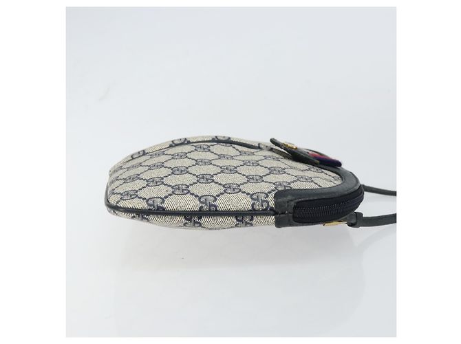 Borsa a Spalla Gucci GG Supreme Sherry Line PVC Blu Navy Oro 904 02 047 Auth BA9137 D'oro - vista 4