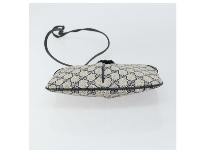 Borsa a Spalla Gucci GG Supreme Sherry Line PVC Blu Navy Oro 904 02 047 Auth BA9137 D'oro - vista 9