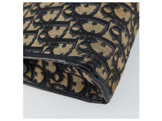 Bolsa de Ombro em Lona Trotter Christian Dior Azul Marinho Dourado Auth 158697 - vista 13