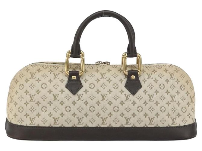 LOUIS VUITTON Mini Alma Ron Borsa a Mano Monogramma Khaki M92206 LV Auth 158341 Cachi - vista 2