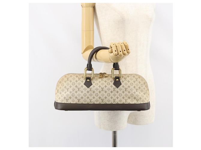 LOUIS VUITTON Mini Alma Ron Borsa a Mano Monogramma Khaki M92206 LV Auth 158341 Cachi - vista 23