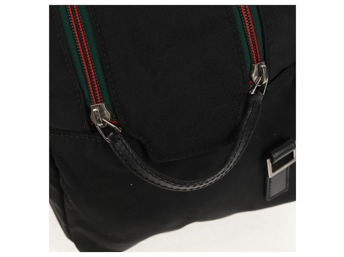 Borsa Boston GUCCI in nylon nero e argento 122324 Auth bs31848 - vista 18