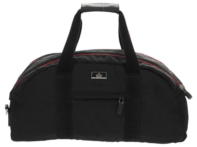 Borsa Boston GUCCI in nylon nero e argento 122324 Auth bs31848 - vista 2