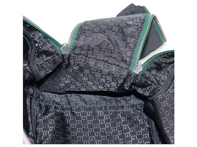Borsa Boston GUCCI in nylon nero e argento 122324 Auth bs31848 - vista 23
