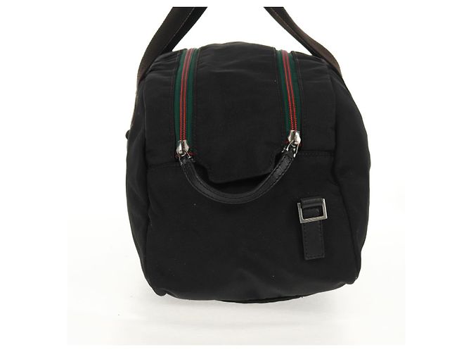 Borsa Boston GUCCI in nylon nero e argento 122324 Auth bs31848 - vista 4
