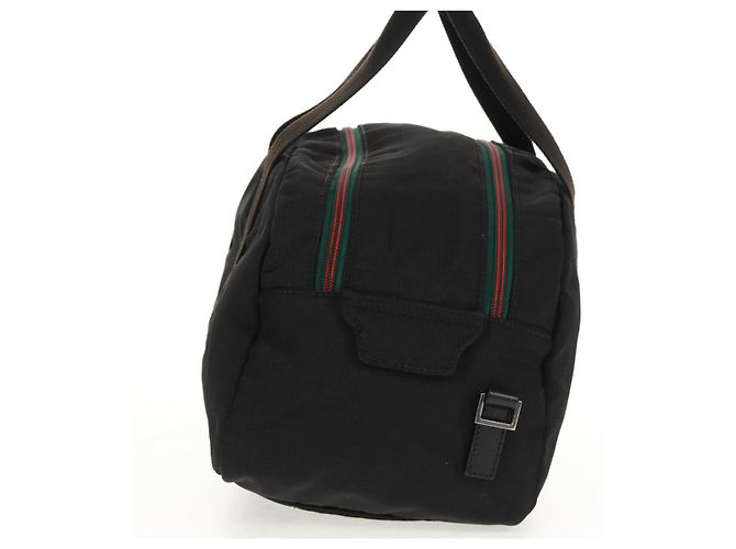 Borsa Boston GUCCI in nylon nero e argento 122324 Auth bs31848 - vista 5