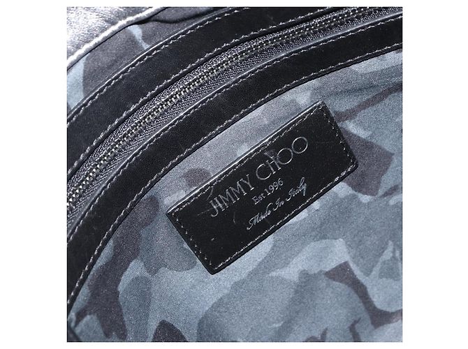Borsa a mano in pelle con borchie Jimmy Choo Argento Auth 160738 - vista 10