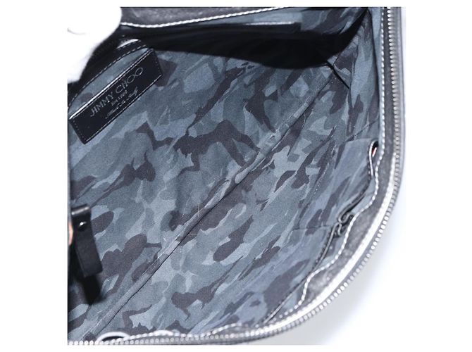 Borsa a mano in pelle con borchie Jimmy Choo Argento Auth 160738 - vista 11