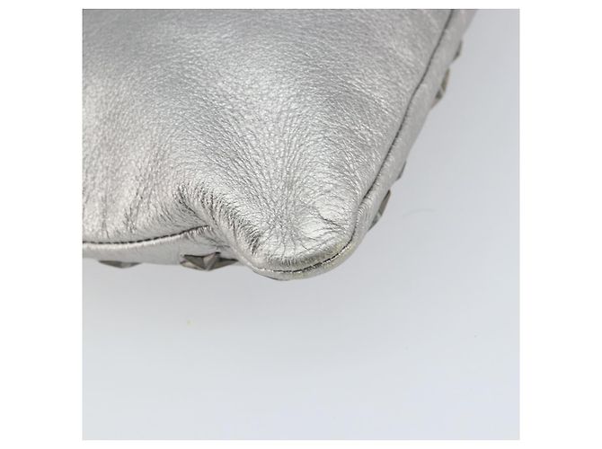 Borsa a mano in pelle con borchie Jimmy Choo Argento Auth 160738 - vista 16