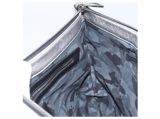 Borsa a mano in pelle con borchie Jimmy Choo Argento Auth 160738 - vista 17