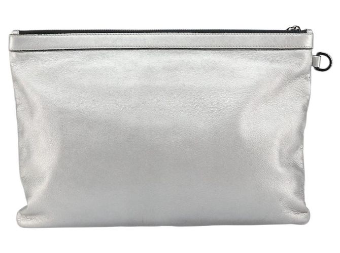 Borsa a mano in pelle con borchie Jimmy Choo Argento Auth 160738 - vista 2
