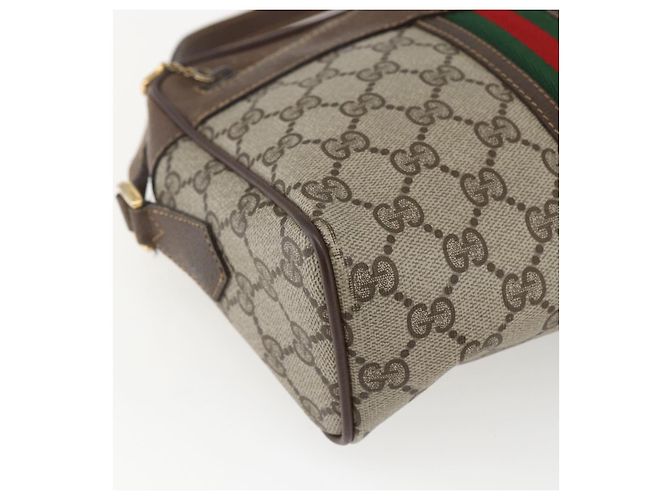 Bolso Sherry Line GG Supreme Web de GUCCI en PVC beige y dorado 00 156 0852 Auth ar13892 - vista 11