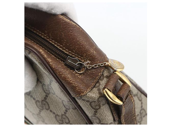Bolso Sherry Line GG Supreme Web de GUCCI en PVC beige y dorado 00 156 0852 Auth ar13892 - vista 14