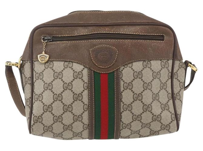 Bolso Sherry Line GG Supreme Web de GUCCI en PVC beige y dorado 00 156 0852 Auth ar13892 - vista 2
