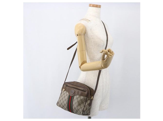 Bolso Sherry Line GG Supreme Web de GUCCI en PVC beige y dorado 00 156 0852 Auth ar13892 - vista 24