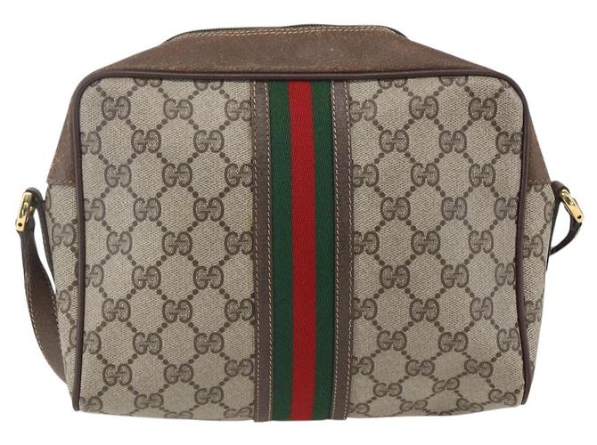 Bolso Sherry Line GG Supreme Web de GUCCI en PVC beige y dorado 00 156 0852 Auth ar13892 - vista 3