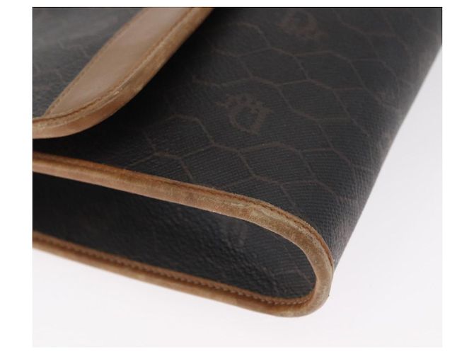 Borsa a spalla in tela a nido d'ape Christian Dior con catena in PVC nero e oro Auth bs32105 - vista 10