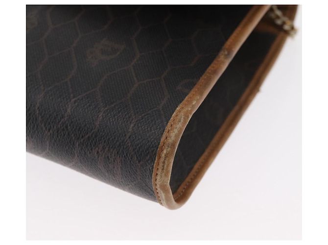 Borsa a spalla in tela a nido d'ape Christian Dior con catena in PVC nero e oro Auth bs32105 - vista 11