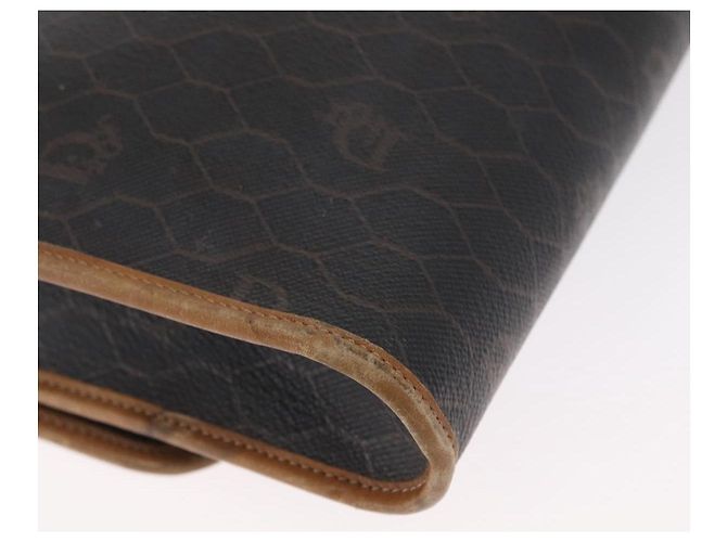 Borsa a spalla in tela a nido d'ape Christian Dior con catena in PVC nero e oro Auth bs32105 - vista 12