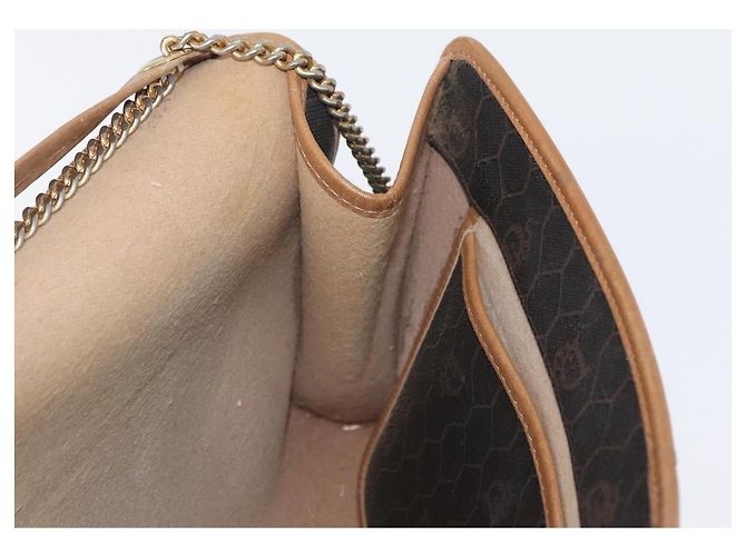 Borsa a spalla in tela a nido d'ape Christian Dior con catena in PVC nero e oro Auth bs32105 - vista 18