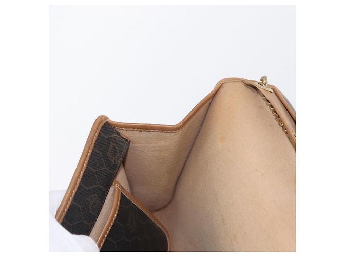 Borsa a spalla in tela a nido d'ape Christian Dior con catena in PVC nero e oro Auth bs32105 - vista 19