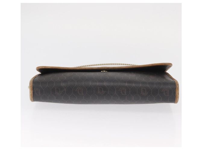 Borsa a spalla in tela a nido d'ape Christian Dior con catena in PVC nero e oro Auth bs32105 - vista 9