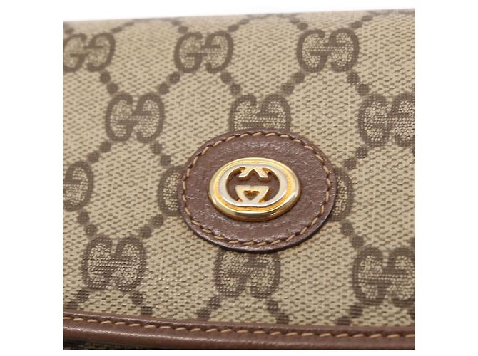 Gucci Borsa a Spalla GG Supreme PVC Beige Oro 007 115 6087 Auth ka1027 D'oro - vista 14