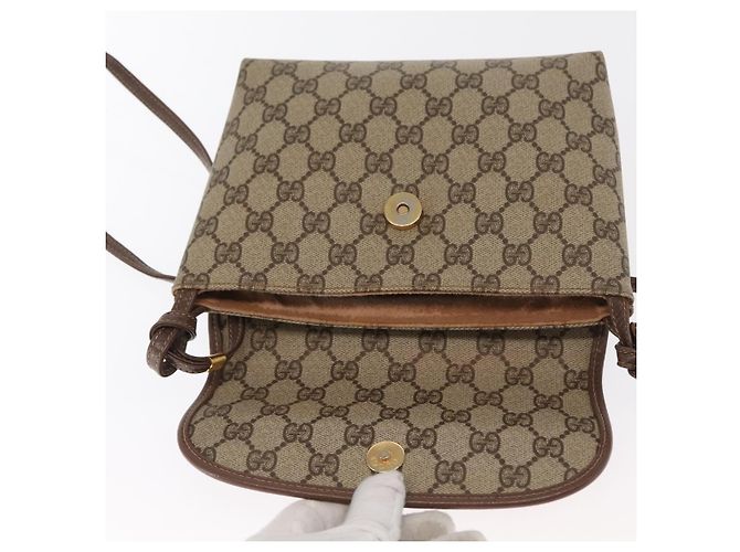 Gucci Borsa a Spalla GG Supreme PVC Beige Oro 007 115 6087 Auth ka1027 D'oro - vista 15
