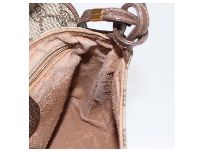 Gucci Borsa a Spalla GG Supreme PVC Beige Oro 007 115 6087 Auth ka1027 D'oro - vista 18