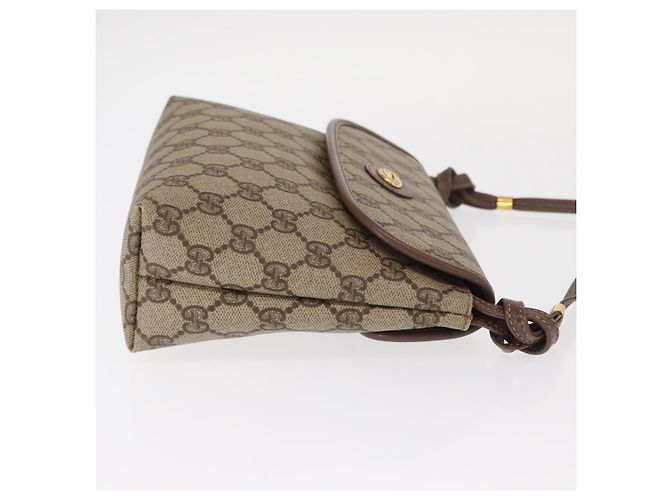 Gucci Borsa a Spalla GG Supreme PVC Beige Oro 007 115 6087 Auth ka1027 D'oro - vista 4