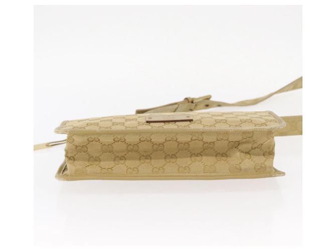 Borsa a Spalla GG Canvas Gucci Beige Oro 91762 Auth 156122 D'oro - vista 10