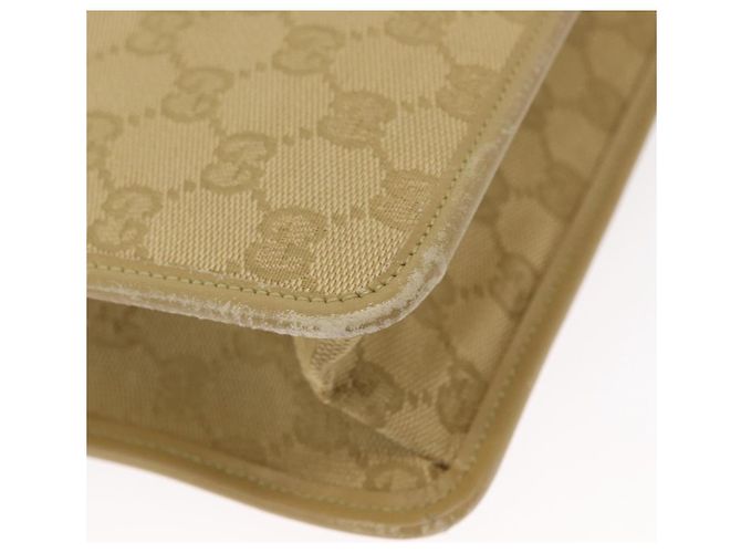 Borsa a Spalla GG Canvas Gucci Beige Oro 91762 Auth 156122 D'oro - vista 11