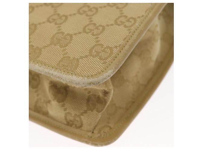 Borsa a Spalla GG Canvas Gucci Beige Oro 91762 Auth 156122 D'oro - vista 12