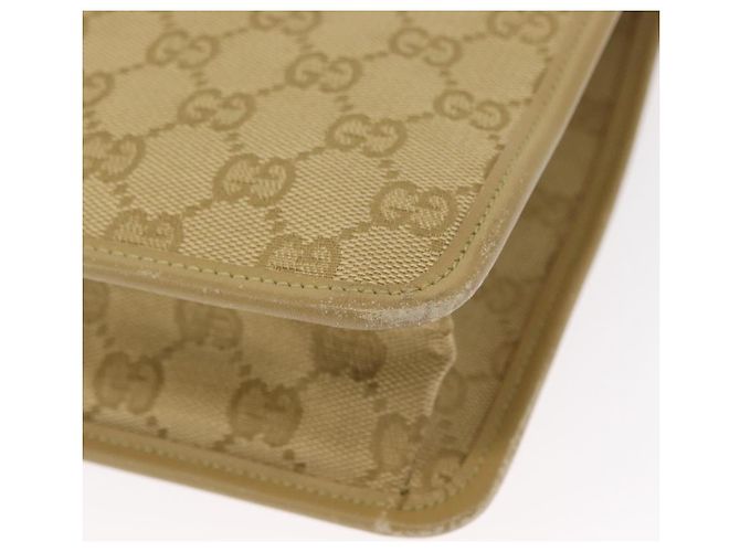 Borsa a Spalla GG Canvas Gucci Beige Oro 91762 Auth 156122 D'oro - vista 14