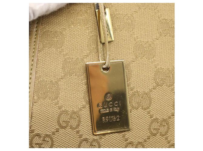Borsa a Spalla GG Canvas Gucci Beige Oro 91762 Auth 156122 D'oro - vista 16