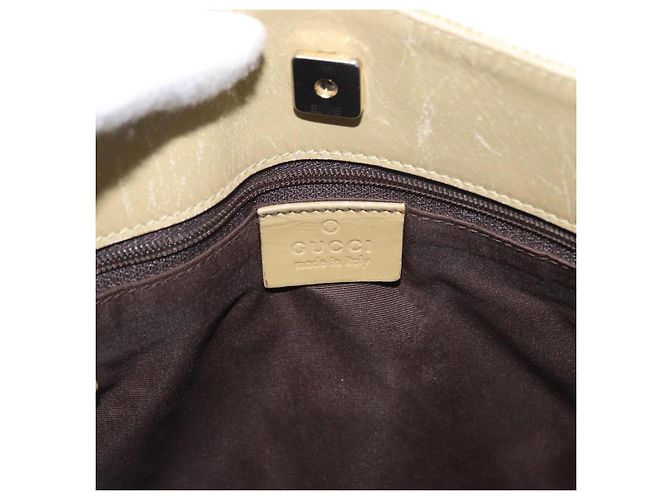 Borsa a Spalla GG Canvas Gucci Beige Oro 91762 Auth 156122 D'oro - vista 17