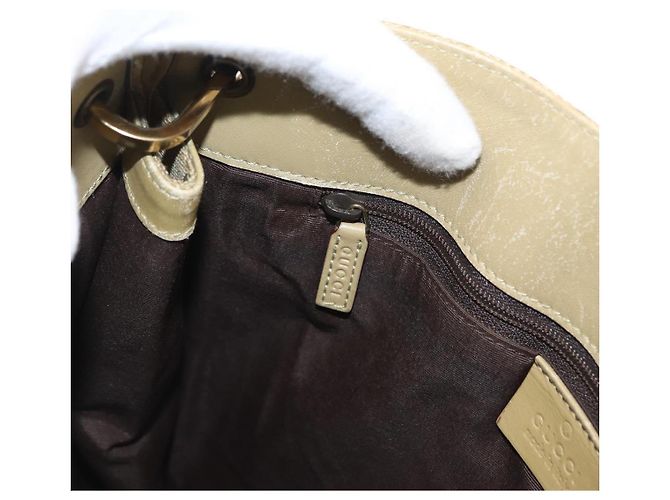 Borsa a Spalla GG Canvas Gucci Beige Oro 91762 Auth 156122 D'oro - vista 21