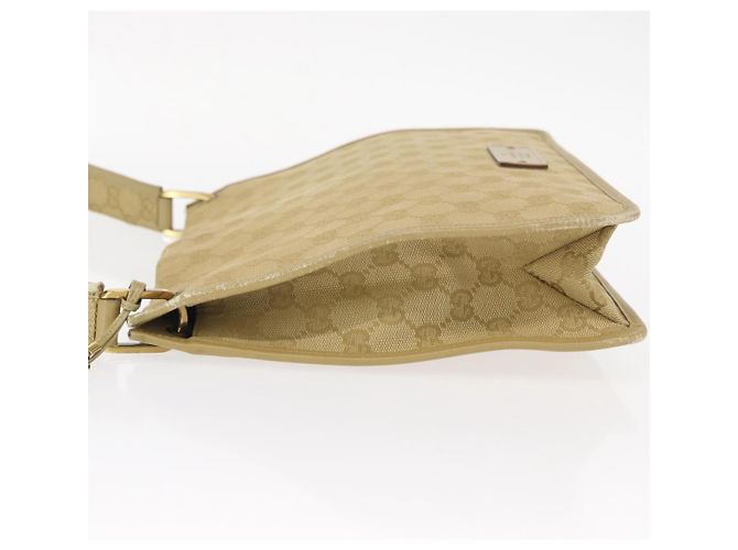 Borsa a Spalla GG Canvas Gucci Beige Oro 91762 Auth 156122 D'oro - vista 5