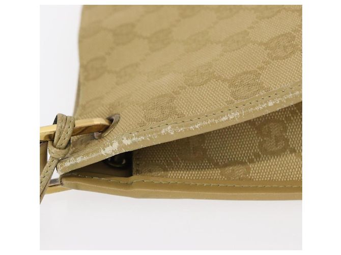 Borsa a Spalla GG Canvas Gucci Beige Oro 91762 Auth 156122 D'oro - vista 6