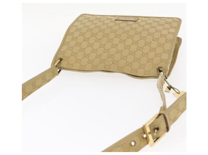 Borsa a Spalla GG Canvas Gucci Beige Oro 91762 Auth 156122 D'oro - vista 7