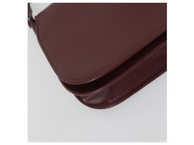 CARTIER Borsa a Spalla Must Line Pelle 2 Set Bordeaux Oro Auth mr1722 D'oro Bordò - vista 16