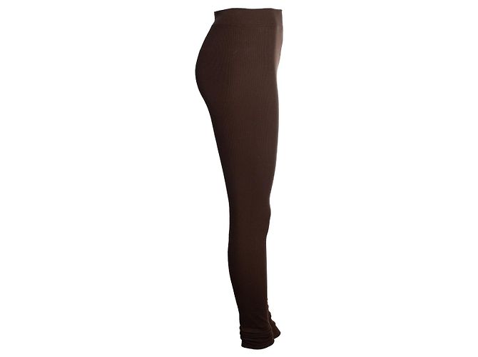 Autre Marque Eterne, Legging com perna canelada em marrom - vista 4