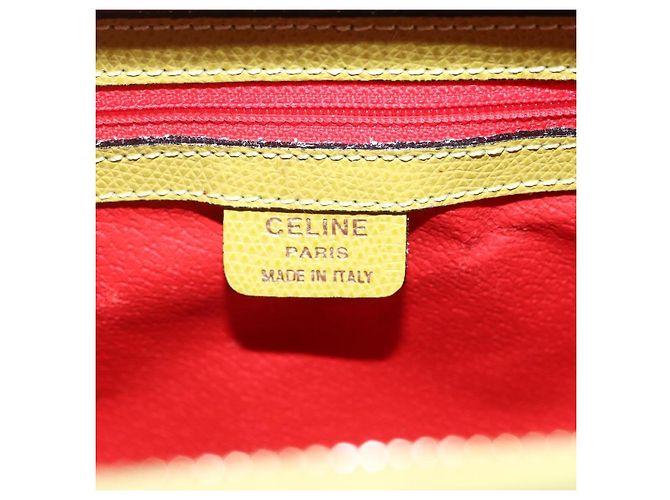Céline Borsa a mano CELINE in pelle giallo oro Auth 158409 D'oro - vista 18