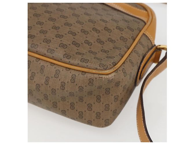 Gucci Borsa a spalla Micro GG Supreme in PVC Beige Oro Auth 158407 D'oro - vista 10