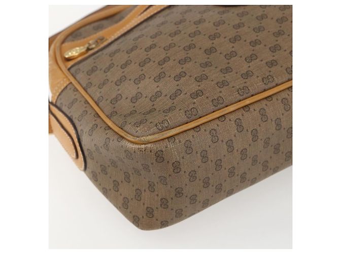 Gucci Borsa a spalla Micro GG Supreme in PVC Beige Oro Auth 158407 D'oro - vista 11