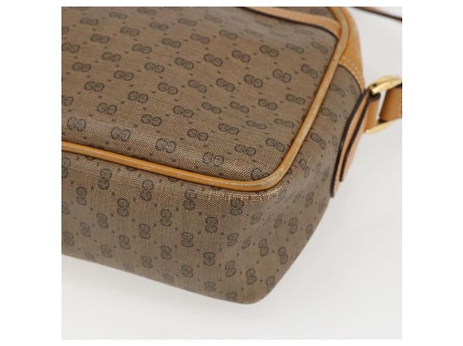Gucci Borsa a spalla Micro GG Supreme in PVC Beige Oro Auth 158407 D'oro - vista 12