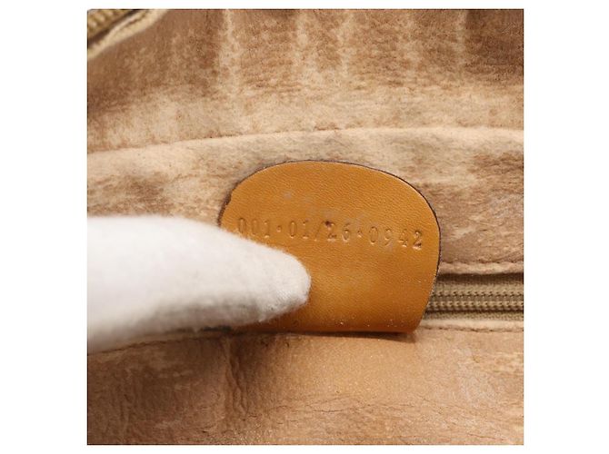 Gucci Borsa a spalla Micro GG Supreme in PVC Beige Oro Auth 158407 D'oro - vista 23